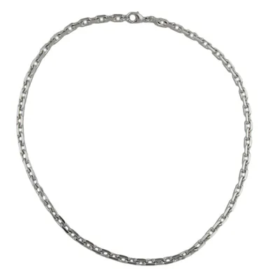 Produktbild von Ankerkette 6mm rhodiniert diamantiert 50cm silber 6x6mm