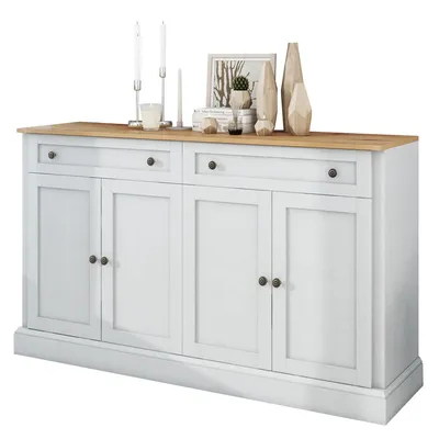 Produktbild von Sideboard 150/40/86 cm, Mehrzweckschrank mit Türen und Schubladen, Küchenschrank, Aufbewahrungsschrank, Wohnzimmerschrank