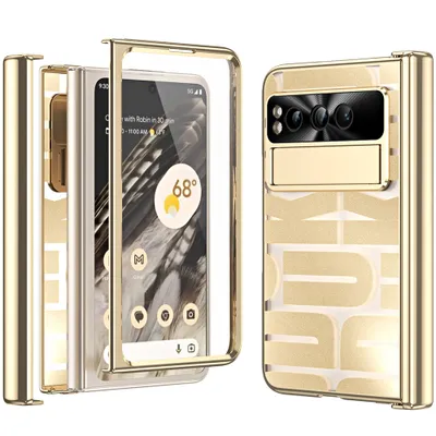 Obrázek produktu pro Pouzdro pro Google Pixel Fold, galvanizované průhledné pouzdro s ochranou displeje a pantu Zlato