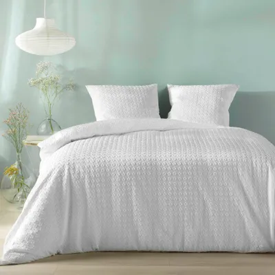 Image de Parure de lit - Douceur d'Intérieur - Litea - Microfibre - 240x220cm - Blanc