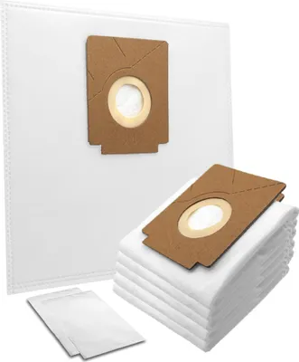 A collection of vacuum cleaner bags on a white background.