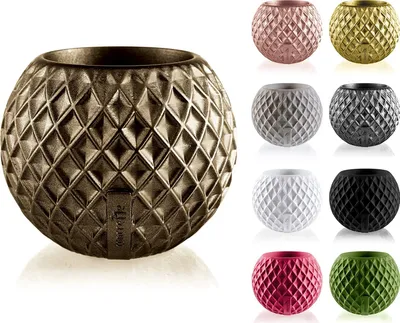 Produktbild von CONCRETTE Blumentopf Blumenkübel Zement-Pflanzkübel Übertopf aus Beton Bauble Squares Ø 7,6 cm | Braun