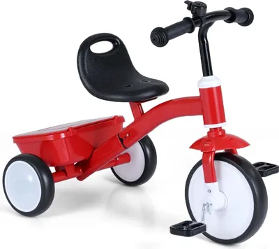 Immagine prodotto di Triciclo per bambini con ruote luminose, sedile regolabile, contenitore