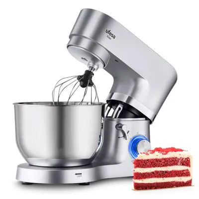 Zdjęcie produktu dla Robot kuchenny i mikser stojący Ufesa Elite 1400W z misą ze stali nierdzewnej 5,5 l, ugniatanie, ubijanie, mieszanie, 6 prędkości, turbo