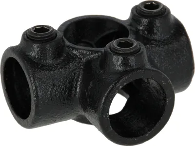 Produktbild von Rohrverbinder 4-fach Kreuzverbinder schwarz 1" (33,7 mm), 90° - Durchgang AVERDE