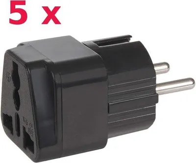 Productafbeelding van Universele Reisadapter Stekker GB/UK naar EU Schuko - 5 Stuks