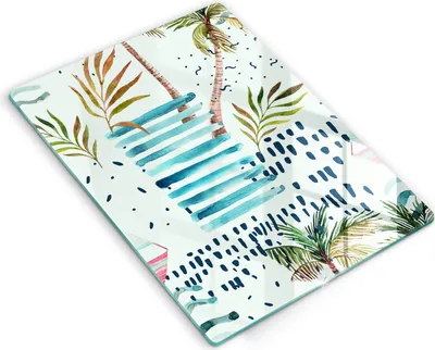 Produktbild von Glasschneideplatte - Herdabdeckplatte - 40x52 cm - Schneidebrett - Spritzschutz - Urlaubsabbildungen