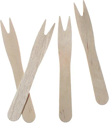 Produktbild von 50 Pommes-Frites-Gabeln, Holz "pure" 8,5 cm