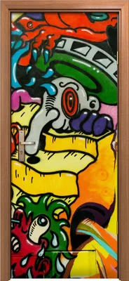 Produktbild von Türposter 80x200 cm Türaufkleber Türtapete Türfolie Klebefolie Straßenstil Graffiti Kunst städtisch