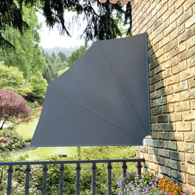 Produktbild von vidaXL Faltbarer Balkonfächer Grau 140×140 cm