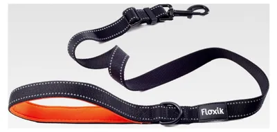Produktbild von Hundeleine | Kurzleine für Hunde | variabel verstellbare, reflektierende Trainingsleine - schwarz/orange