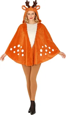 Produktbild von Reh Poncho Rentier Karnevalskostüm Damen Fasching