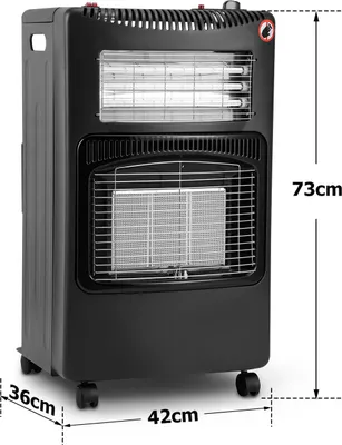 Image de Chauffage hybride Eikuavons, équipé d'une résistance chauffante en quartz, d'un allumage piézoélectrique, d'un système de contrôle de la combustion, d'une protection contre le basculement et d'une sécurité anti-défaillance de la flamme