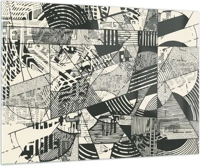 Produktbild von Bilder auf glas - Einteilig - Abstraktion Vintage Schwarz - 100x70cm - Glasbilder - Wandbilder - Bilder - Wanddekoration aus Glas - Glas Bilder - Wandbild auf Glas - GAA100x70-5052