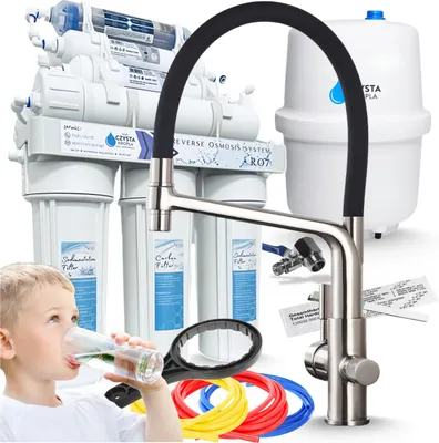 Obrázek produktu pro Filtrační systém na vodu pod dřez RO7 Ari s 7stupňovou reverzní osmózou, mineralizací a ionizátorem, 12 l, INOX
