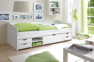 Produktbild von TiCAA Sofabett Funktionsbett Gästebett Marlies Kiefer Weiß