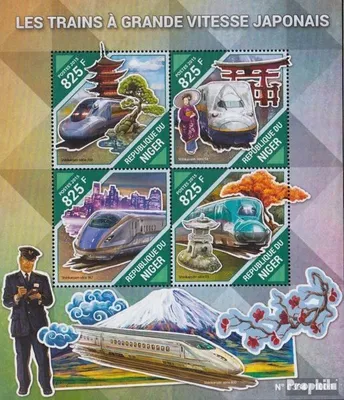 Produktbild von Briefmarken Niger 2015 Mi 3932-3935 Kleinbogen (kompl. Ausg.) postfrisch Japanische Hochgeschwindigkeitszüge