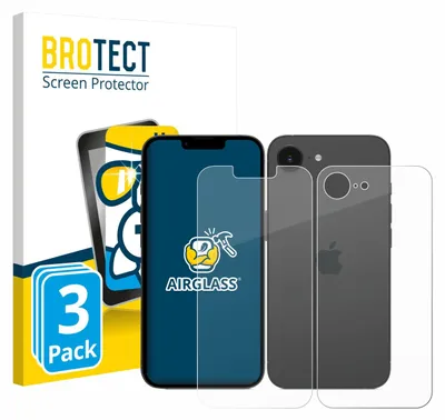 Produktbild von 3x BROTECT Schutzglas für Apple iPhone 17e (Display+Rückseite) Schutzfolie Panzer Folie Glas Display Schutz klar