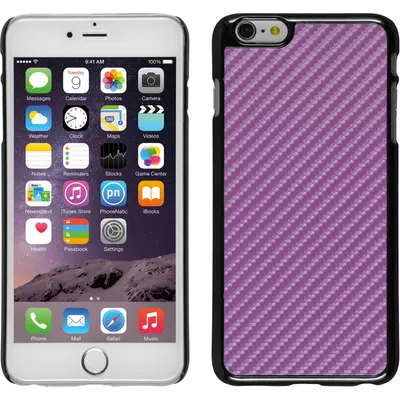 Produktbild von PhoneNatic Case kompatibel mit Apple iPhone 6 Plus / 6s Plus - Hülle pink Carbonoptik Hard-case + 2 Schutzfolien