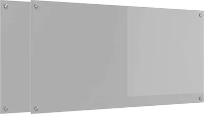 Zdjęcie produktu dla VidaXL Ścianka za kuchenkę, 2 sztuki, jasnoszary, 120 x 60 cm, hartowane szkło