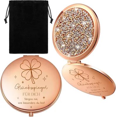 Produktbild von Taschenspiegel kompakt, Roségold, vergrößernd, für Frauen