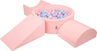 Produktbild von KiddyMoon Spielplatz Aus Schaumstoff Mit 300 Bälle 7cm Hindernisläufen Version 4 Rund Bällebad Mit Bunten Bällen Für Babys Und Kinder