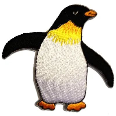 Produktbild von Pinguin Kinder Tier Happy Feet - Aufnäher, Bügelbild, Aufbügler, Applikationen, Patches, Flicken, Zum Aufbügeln, Größe: 7,8 x 7,2 cm