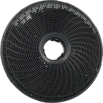A black charcoal filter for a range hood.