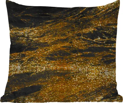 Produktbild von MuchoWow® Outdoor Kissen - Marmor - Gold - Schwarz - Trendy - 45x45 cm - Wetterfest - Lounge Kissen - Fotokissen - Dekoratives Kissen