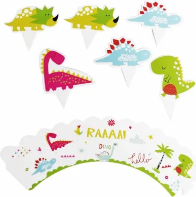 Produktbild von Cupcake-Förmchen Dino-Muffins DINOSAURIER 6 St.