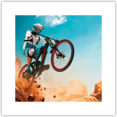 Produktbild von Poster - Poster ohne Rahmen - Fahrrad Sport Helm - 30x30 cm - Wand Bild - Wanddeko - Wandbilder - Kunstposter - Wandposter - Bilder - Kunstdruck - Wanddekoration - Wandbild - P2XAC30x30-4098