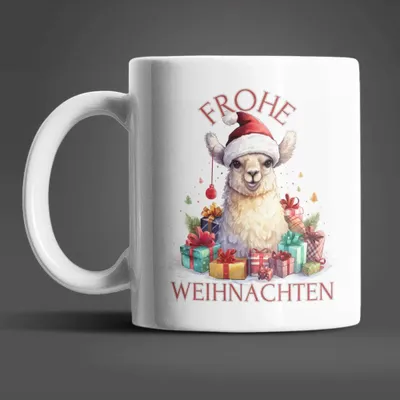 Produktbild von Weihnachten Lama Kaffeetasse Teetasse Tasse Geschenkidee 330 ml