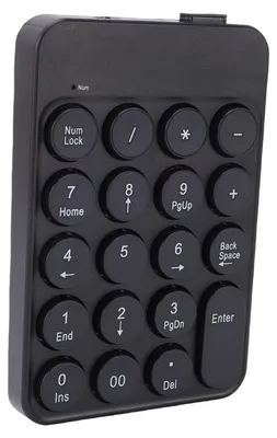 Obrázek produktu pro Mini numerická klávesnice 2,4 GHz, bezdrátová, Bluetooth, 2 režimy, s kulatými klávesami – přenosná numerická klávesnice pro finanční účetnictví k PC a notebookům