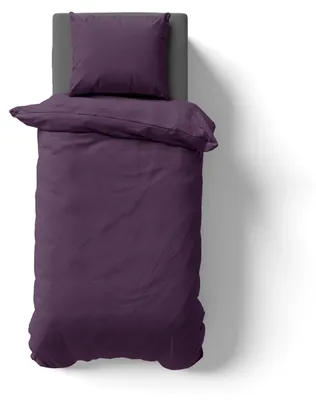 Produktbild von 2-tlg Mikrofaser UNI Bettwäsche 135x200 + 80x80 cm Kopfkissen Garnitur mit Reißverschluss aubergine