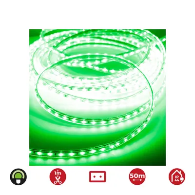 Image de Ruban Led Vert 50m Ip44 éclairage Led Vert 50m, Extérieur, Plug & Play - Edm