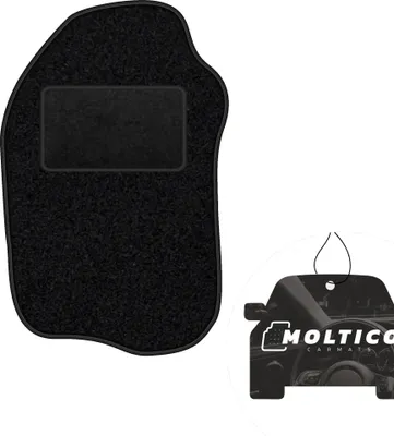 Produktbild von moto-MOLTICO Fahrer Fußmatte Auto Velours Fahrerseite Autoteppiche Schwarz Fahrermatte 1-teilig passend für Mitsubishi Colt 1992-1996