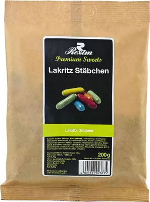 Produktbild von Rexim Lakritz Stäbchen, Dragees, 200 g