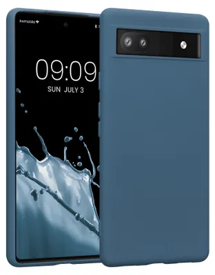 Produktbild von kwmobile Hülle kompatibel mit Google Pixel 6a Hülle - gummierte TPU Silikon Handyhülle - Schutzhülle für kabelloses Laden - Case in Petrol matt
