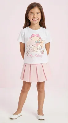 Produktbild von Hello Kitty my Melody Kinder Mädchen kurzarm T-Shirt Shirt – Rosa / 116