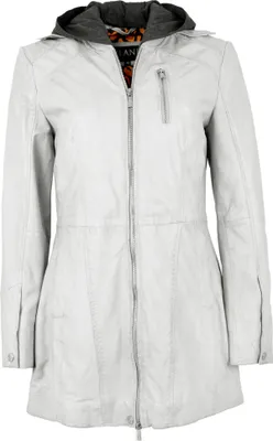 Produktbild von Jilani - Damen Ledermantel Lammnappa ice grey Größe 38