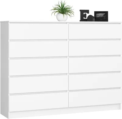 Immagine prodotto di BDW, cassettiera con 10 cassetti, 160×40×121 cm, K160, bianco