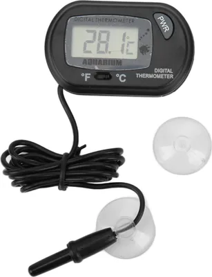 Immagine prodotto di LCD digitale acquario termometro serbatoio di pesce misuratore di temperatura dell'acqua Wired nero controller