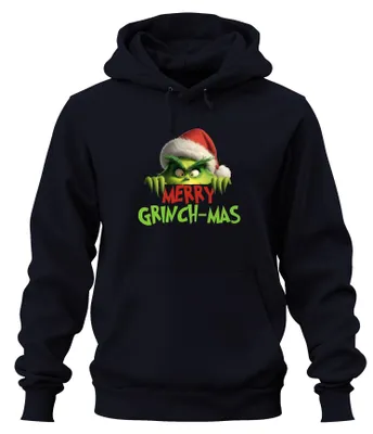 Produktbild von MERRY GRINCH-MAS Grinch Weihnachten lustig Geschenk Retro Hoodie Kapuzenpullover, Navy, 3XL