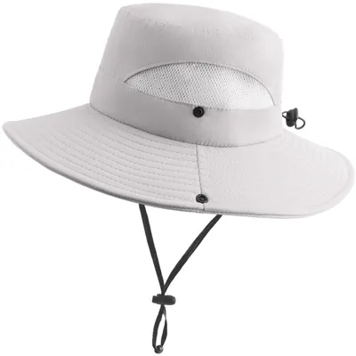Produktbild von Sonnenhut Damen UV Schutz faltbar Mesh breite Krempe 58-60 cm weiß-grau