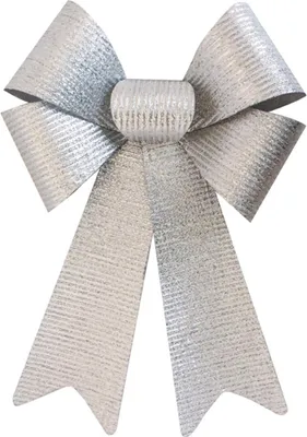 Produktbild von Schleife Groß Silber Glänzend 23 x 38 cm -