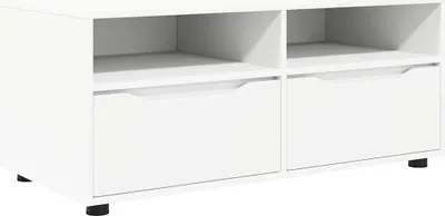 Image de vidaXL Armoire TV avec tiroirs Blanc 100 x 48 x 43 cm Bois composite