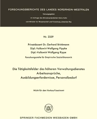 Produktbild von Die Tätigkeitsfelder des höheren Verwaltungsdienstes