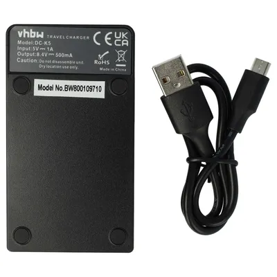 Produktbild von vhbw USB-C Ladegerät kompatibel mit Sony Handycam DCR-DVD310, DCR-DVD310E, DCR-DVD403, DCR-DVD403E Kamera - Ladeschale + USB-C Kabel Ladeanzeige