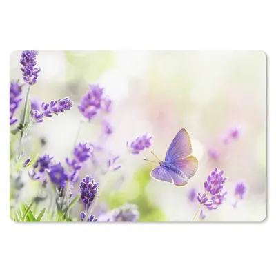 Produktbild von MuchoWow® Schreibtischunterlage Lavendel - Schmetterling - Blumen 60x40 cm - XXL Mauspad - Großes Mauspad