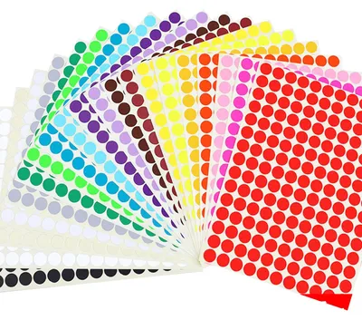 Runde Aufkleber 10 mm, 3300 Stück, 20 Farben, selbstklebend